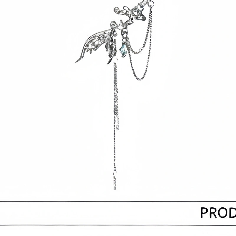 Dragon Wing Tassel Ear Cuff | Gothic Dark Fantasy Earring