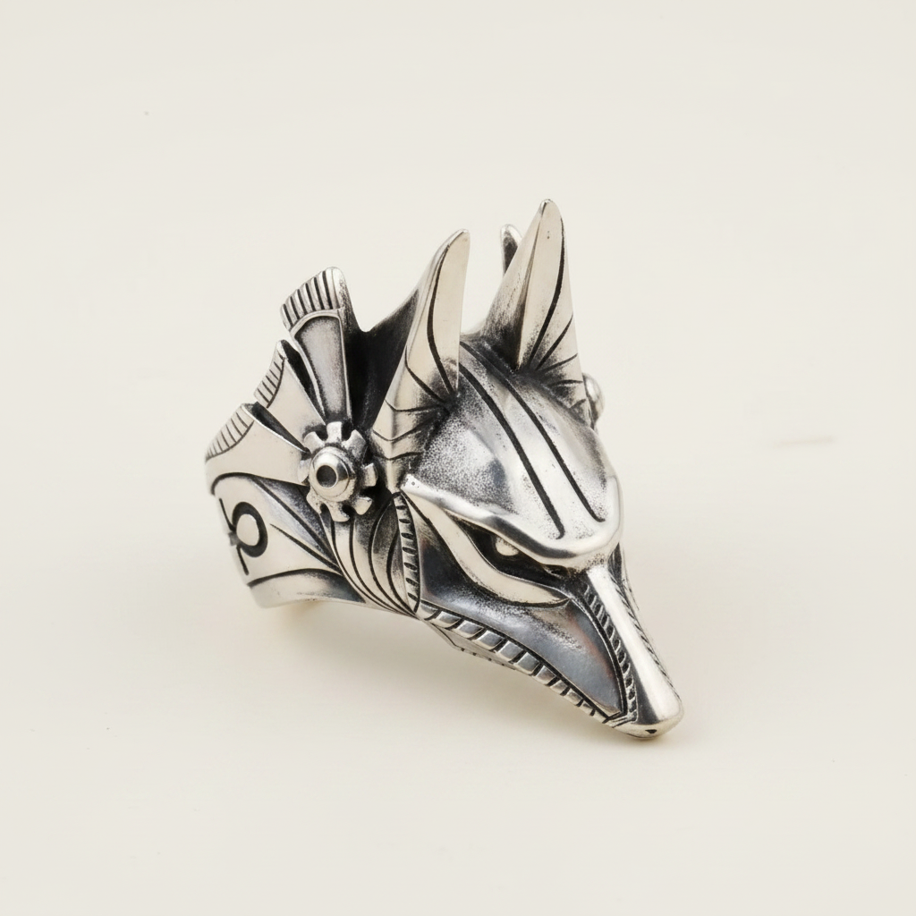 Anubis Ring - Cream White Background 1