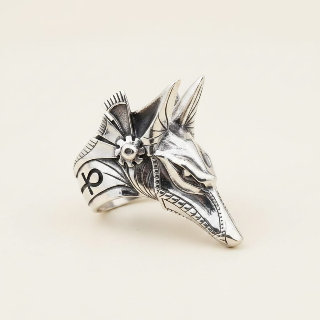 Anubis Ring - Cream White Background 2
