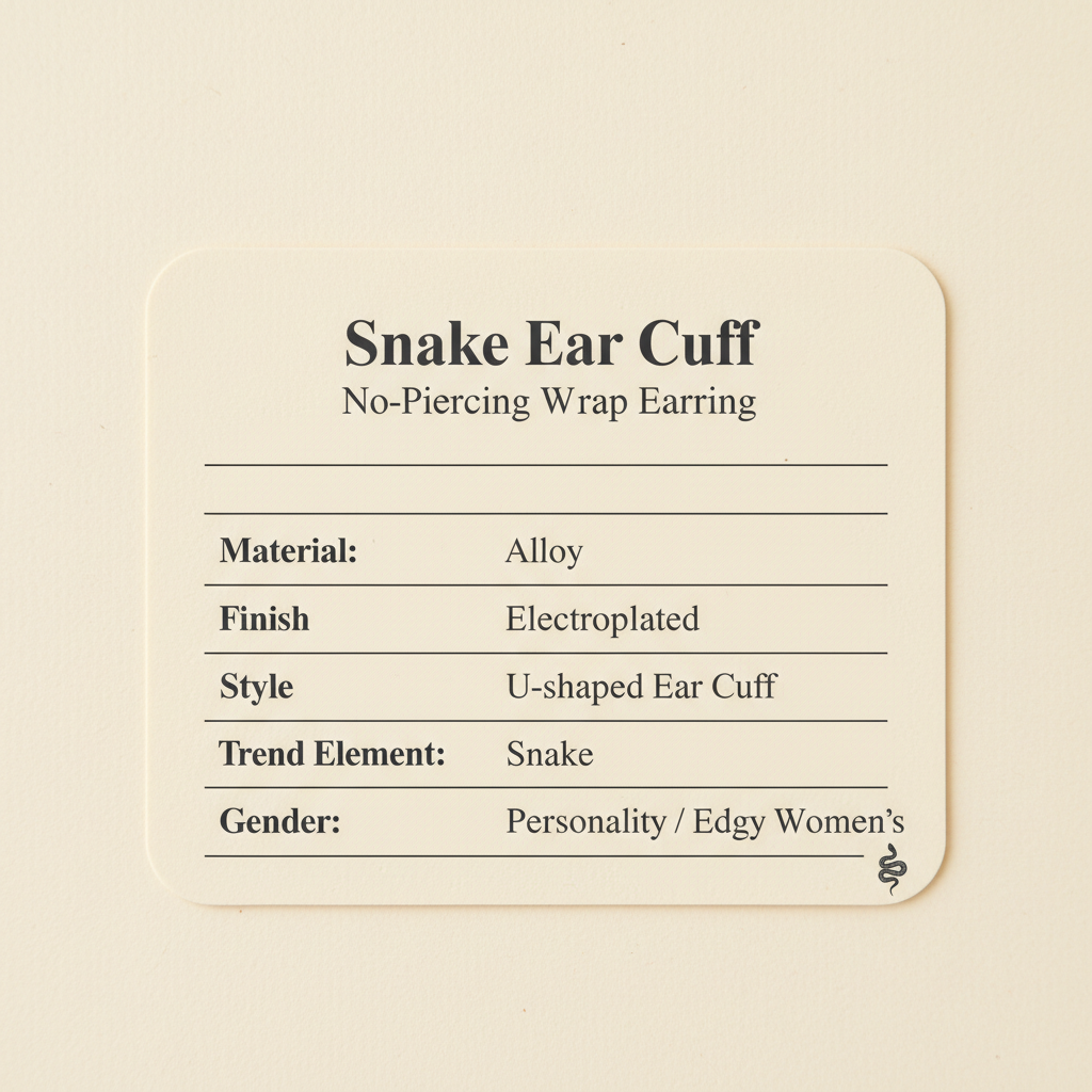 Snake Ear Cuff 英文规格图